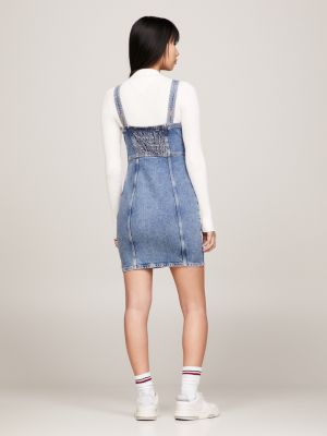 Vestido curto jeans justo estilo bustiê
