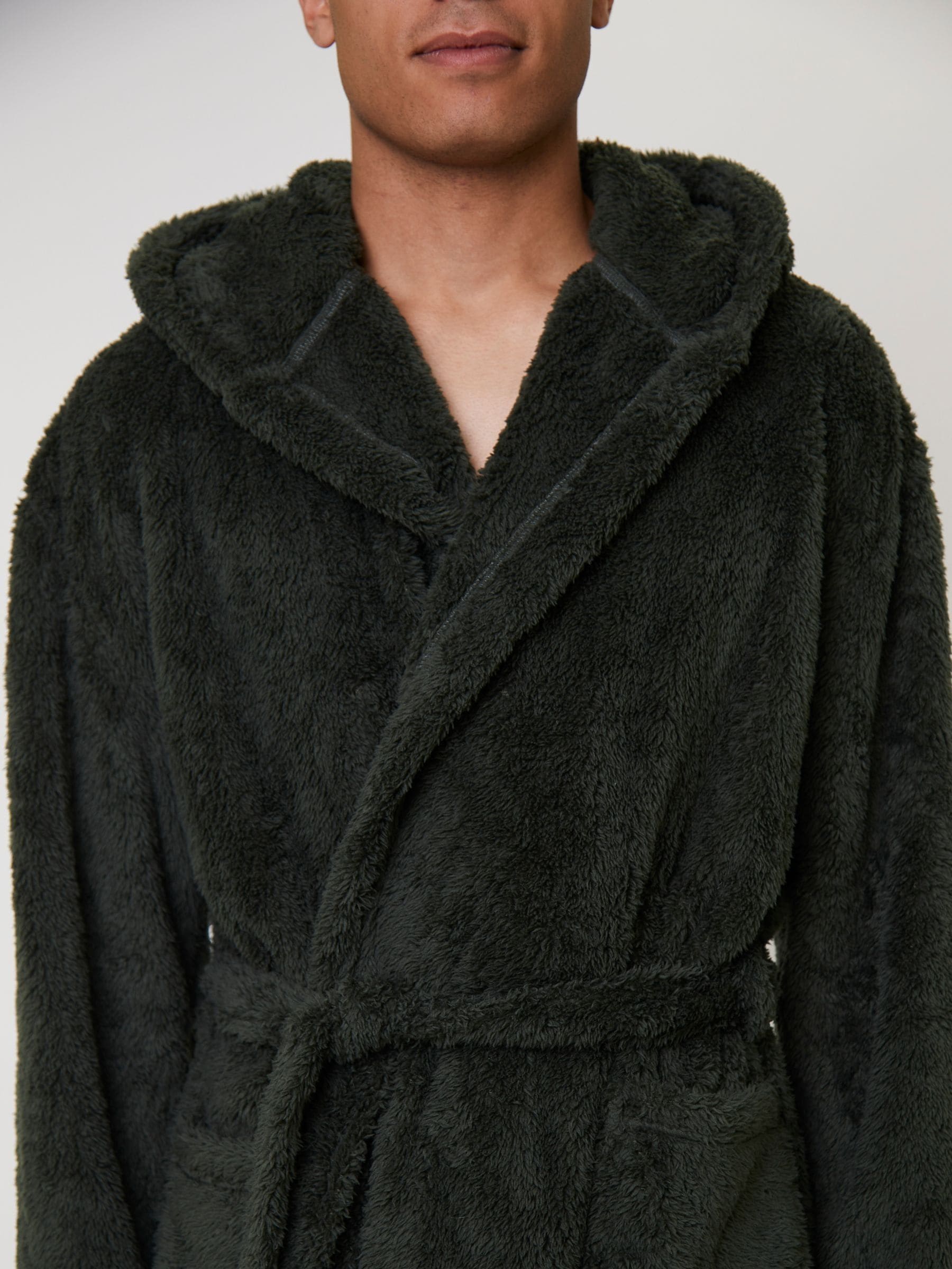 Groen - Loungeable Sherpa kamerjas met capuchon