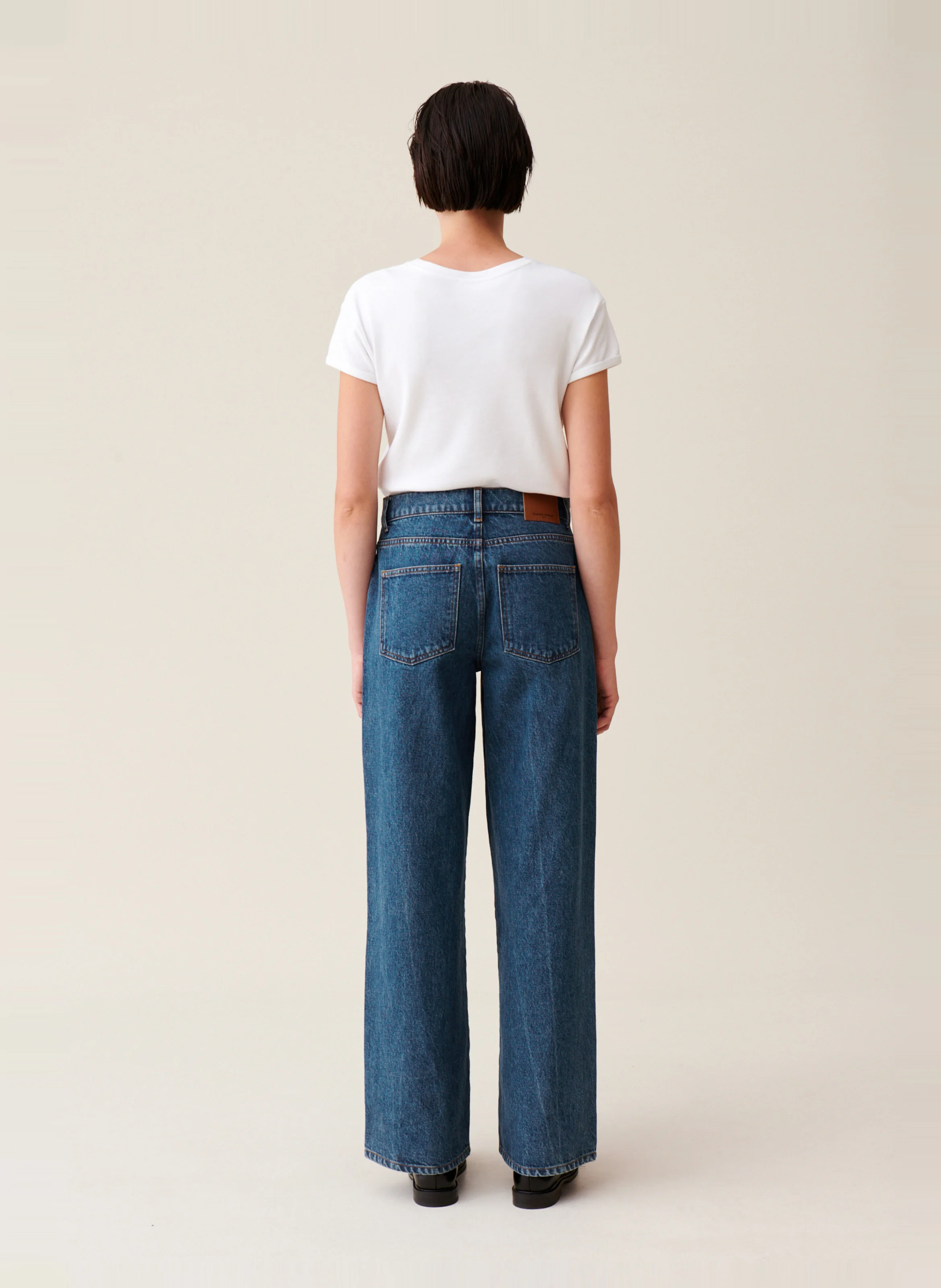 Jean large en coton | Bleu