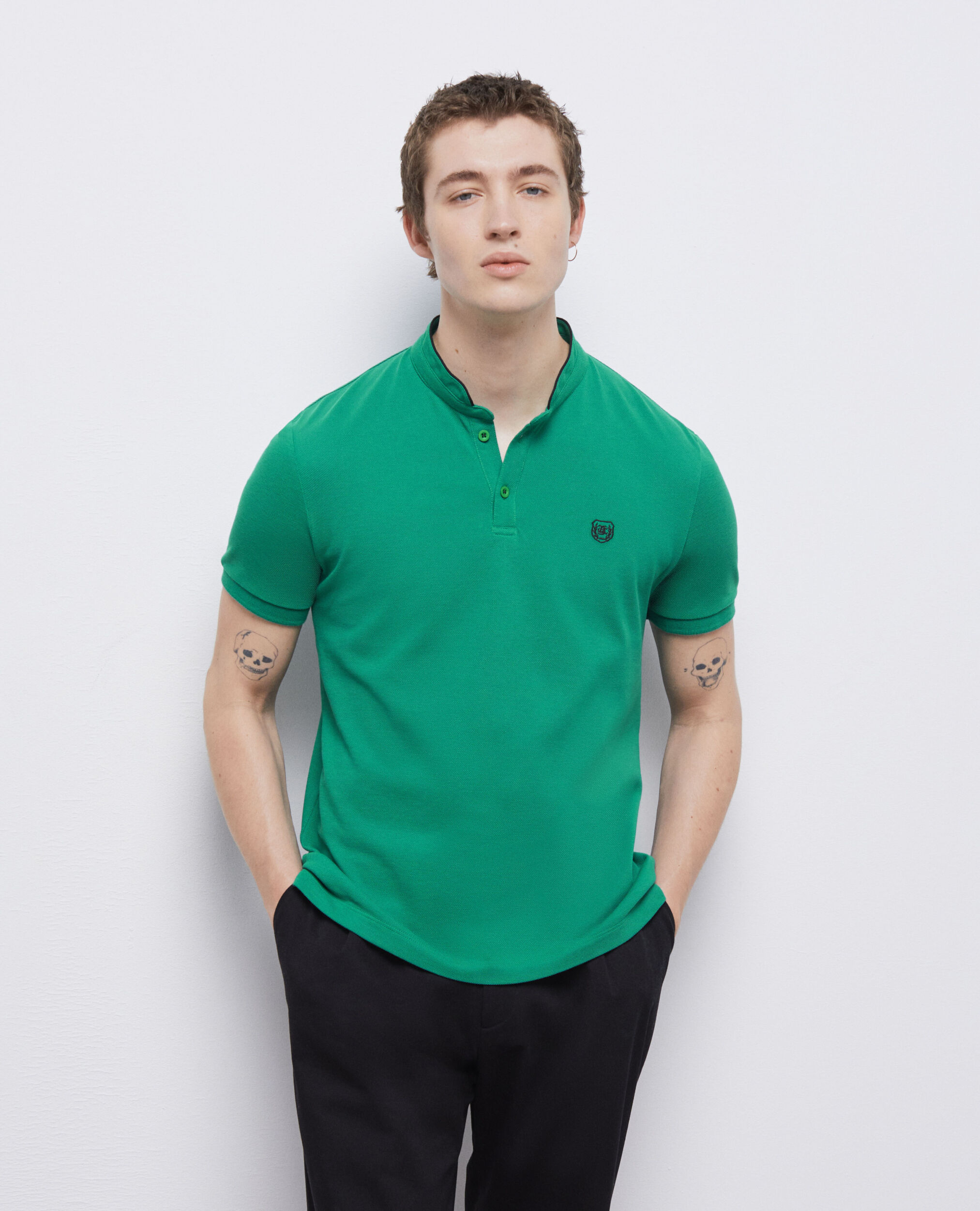 Polo col officier vert