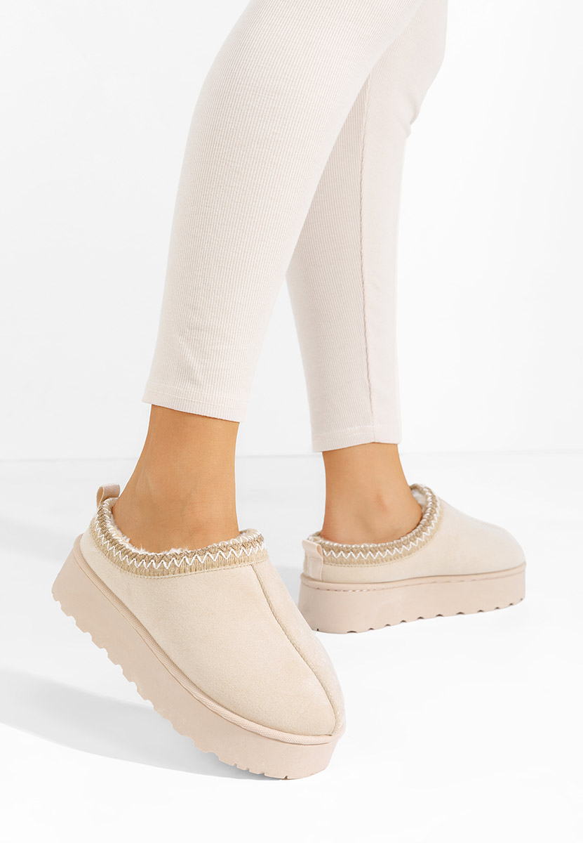 Bottes de neige femme beige Cassei