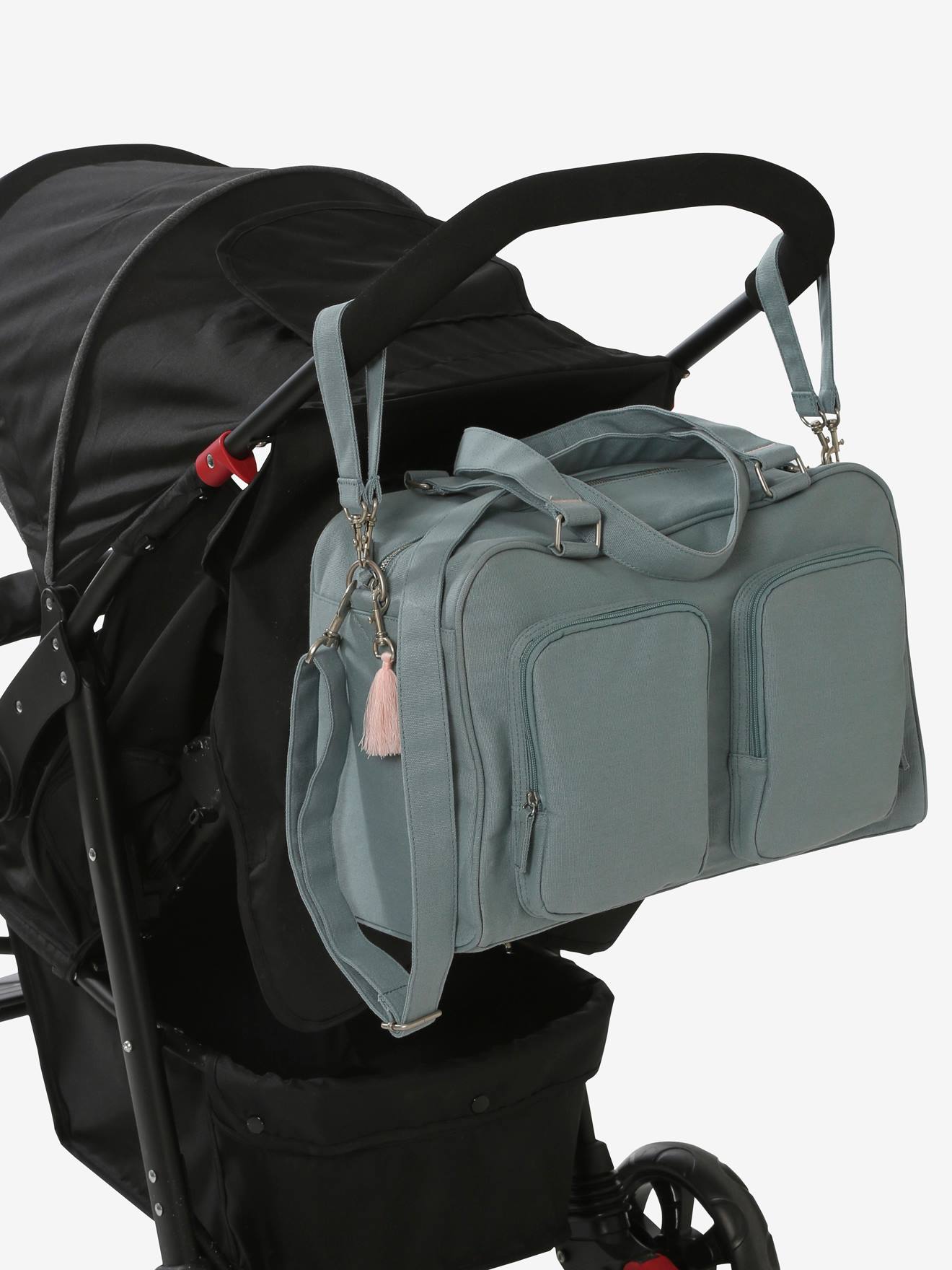 Bolsa de maternidade familiar com vários bolsos, bege areia