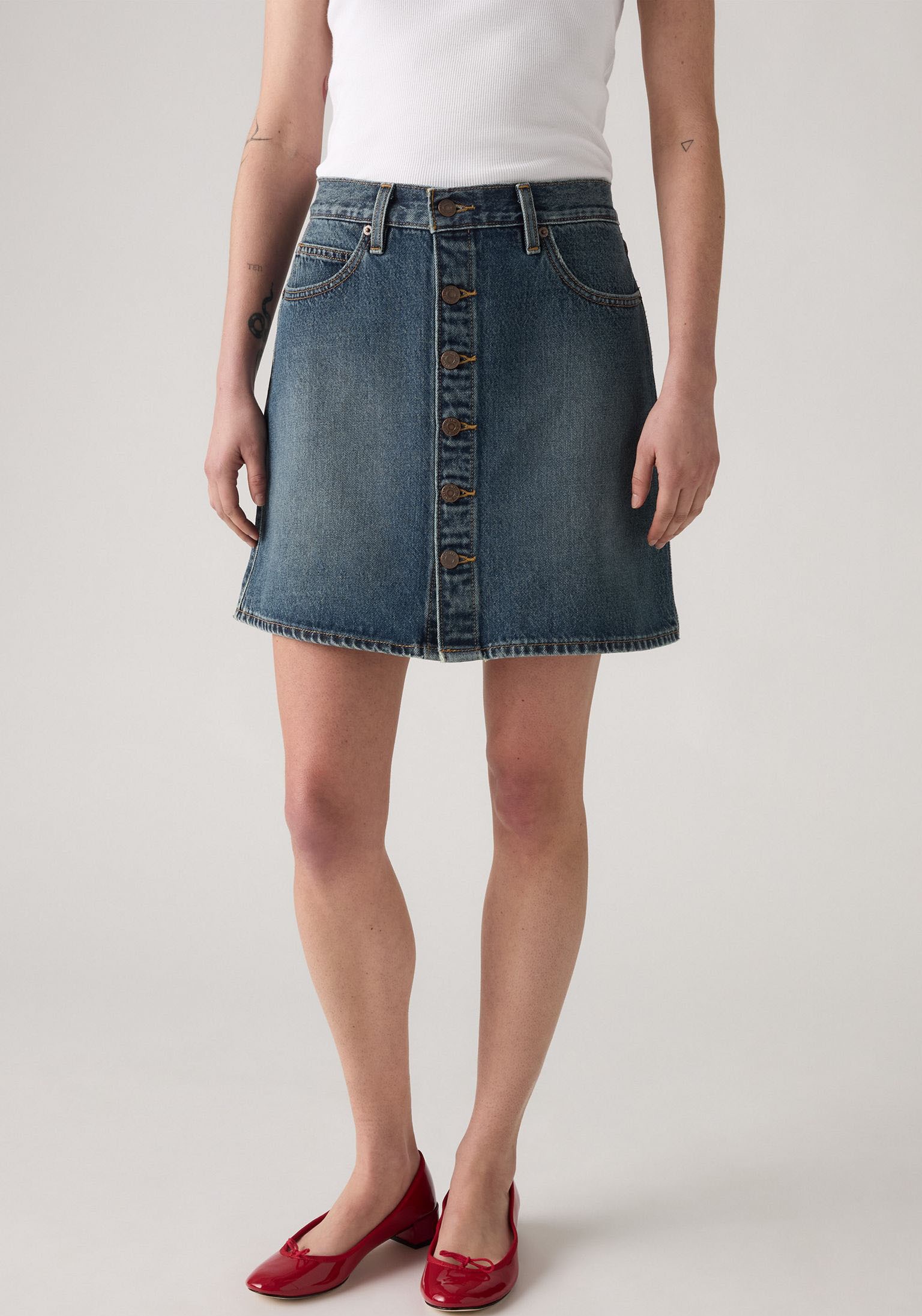 Levi's® Jeansrock »RETRO BUTTON FRON« leicht ausgestellt