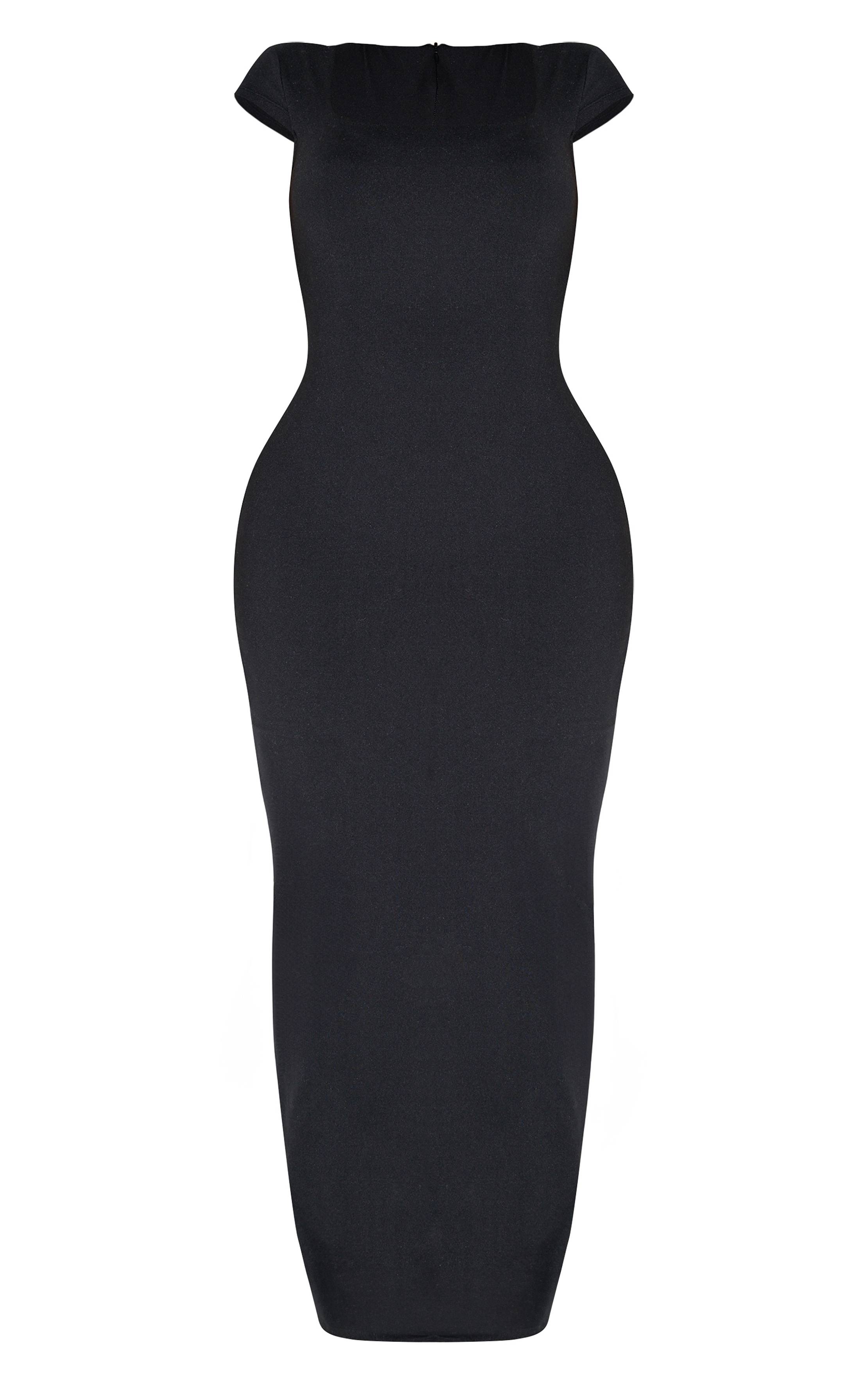 Noir Robe Maxi Sculptante À Encolure Carrée Avec Gaine Intégrée Shape