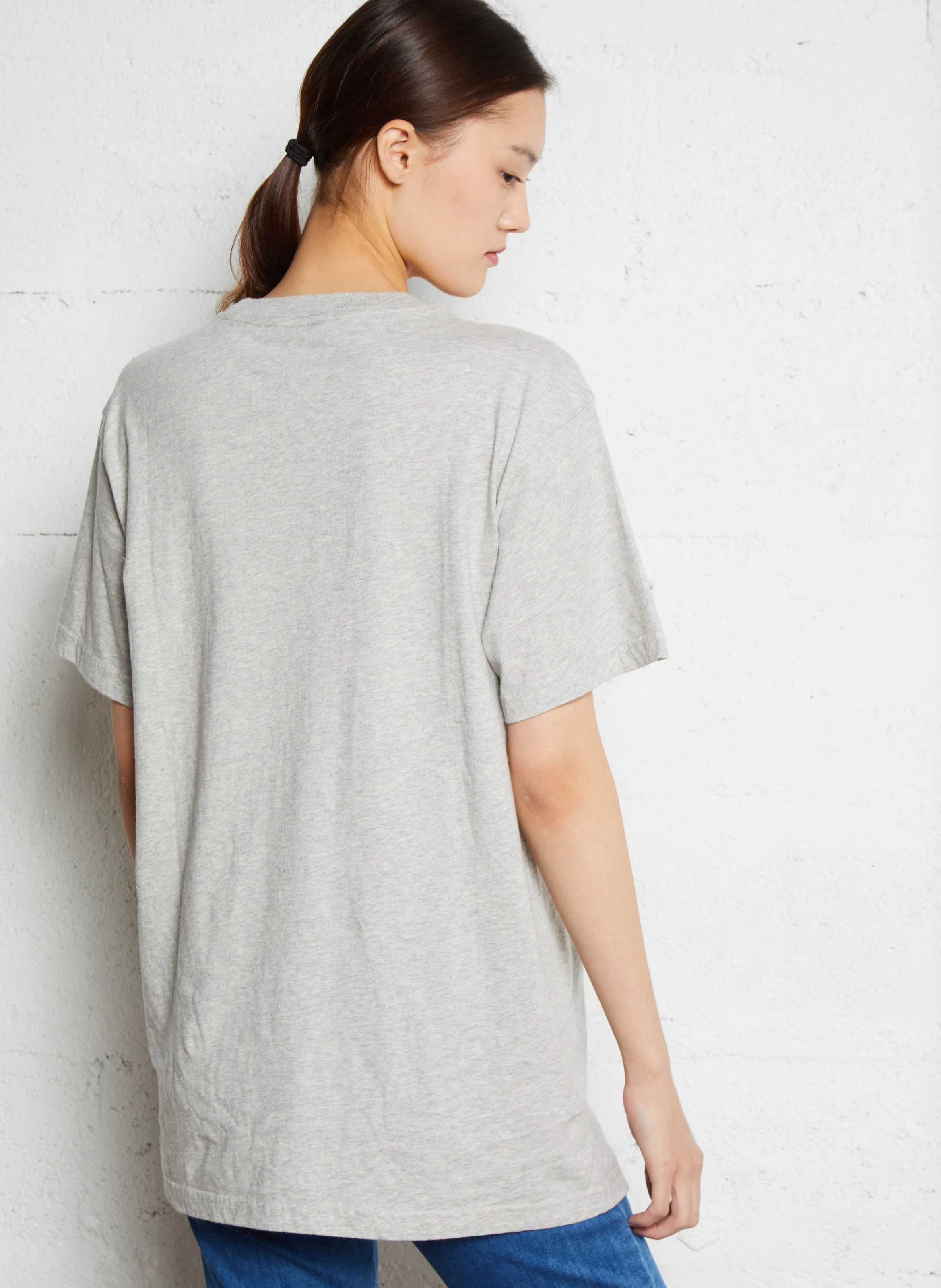 TRUCKER HEROIN - Tee-shirt droit col rond sérigraphié en coton | Gris