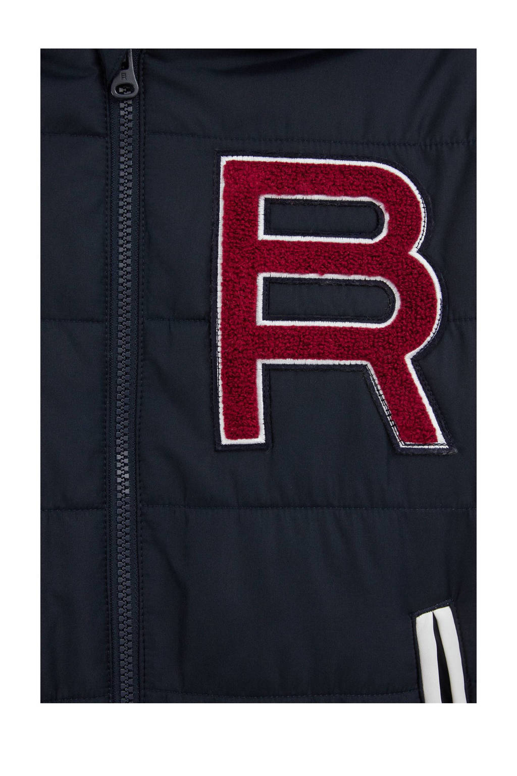 WE Fashion baseball jacket donkerblauw/wit/donkerrood