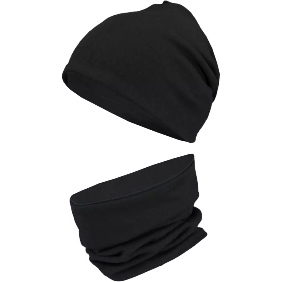 TupTam Unisex Kinder Beanie Mütze Schlauchschal Set schwarz