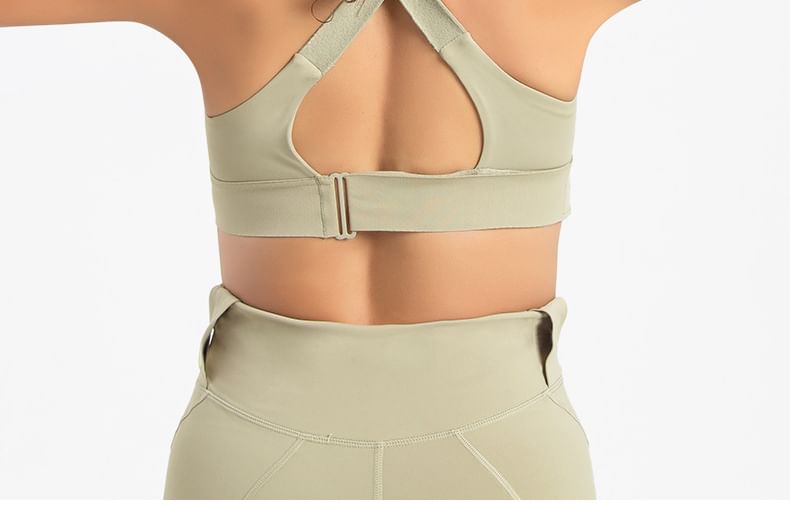 Orfayus - Halter sportbeha met ritsdetail