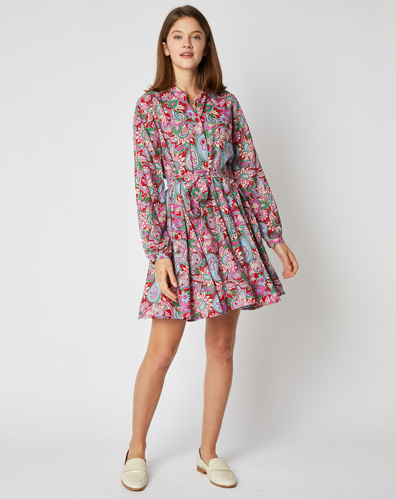 An'ge Robe chemise courte Thelma à motifs rose/multicolore