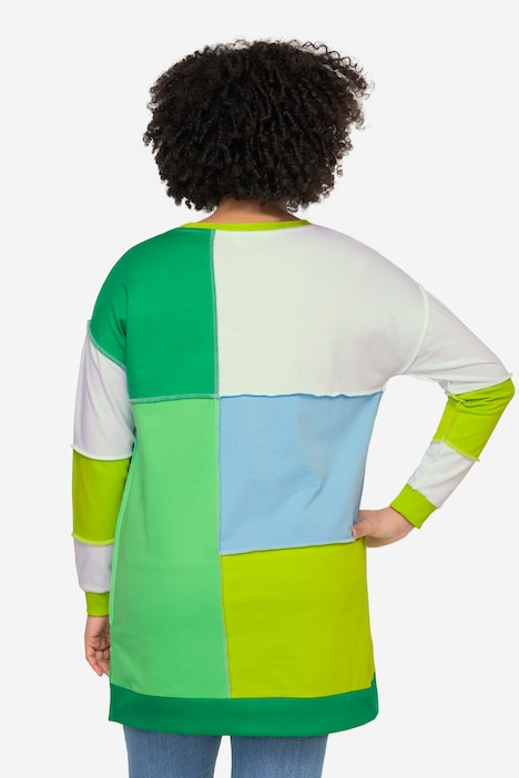 Sweater, Colorblocking-Druck, Rundhals, Langarm
