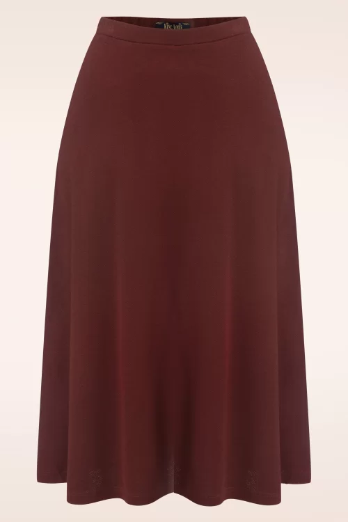 King Louie Juno Milano crepe midi rok in sandelwood bruin