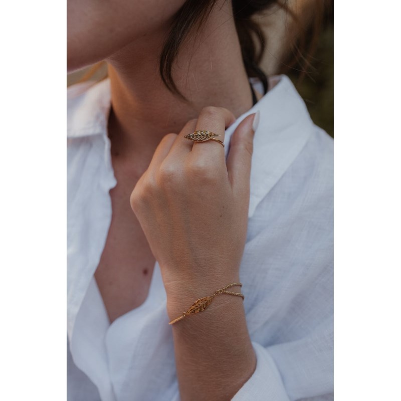 bracelet feuille plaqué argent - THALIE