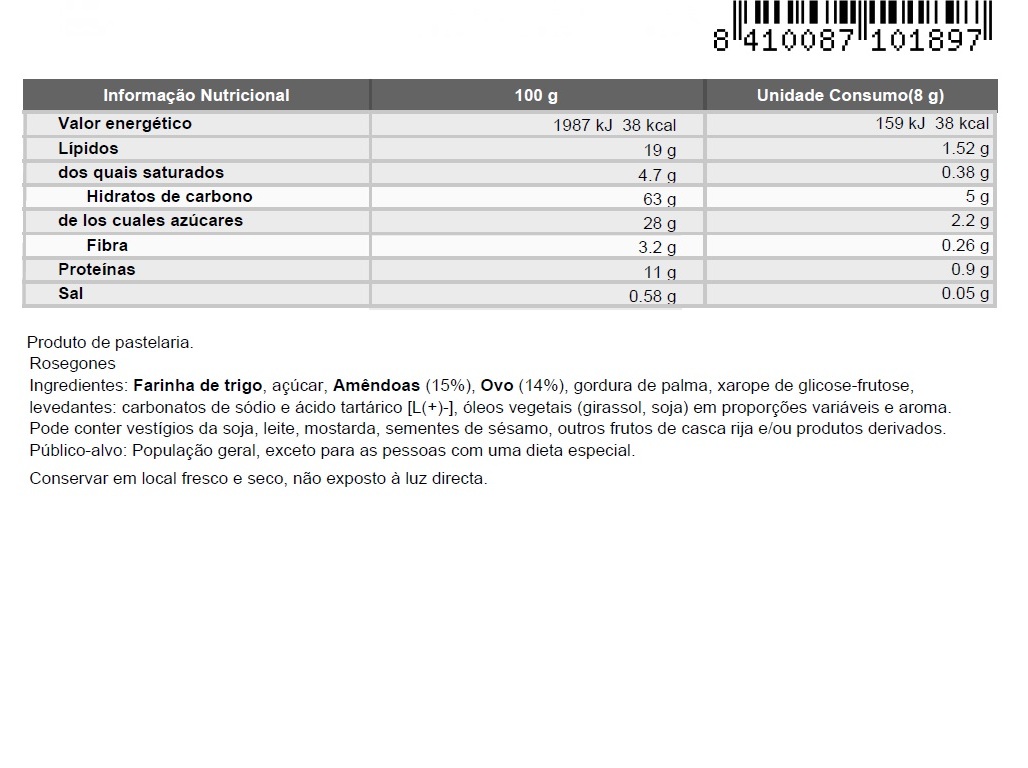 ROSEGONES DULCESOL AMENDOA 200 GRS