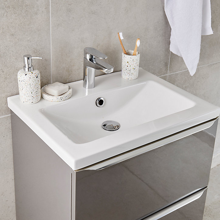 Plan vasque blanc GoodHome Nira 60 cm
