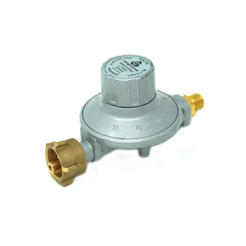 Cavagna Gasdruckregler Typ 755 - 50-200mbar G.12 ->G 1/4 LH - 11 Stufen
