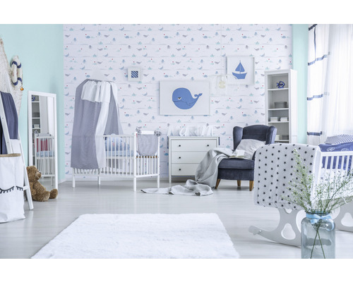 Vliesbehang 38130-1 Little Love Sea Animals blauwgrijs