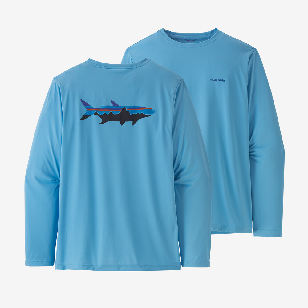 Capilene Herren-Langarmshirt mit coolem Fischmotiv