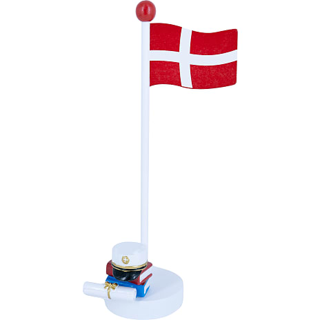 Studenter bordflag med figur H: 15 cm - hvid