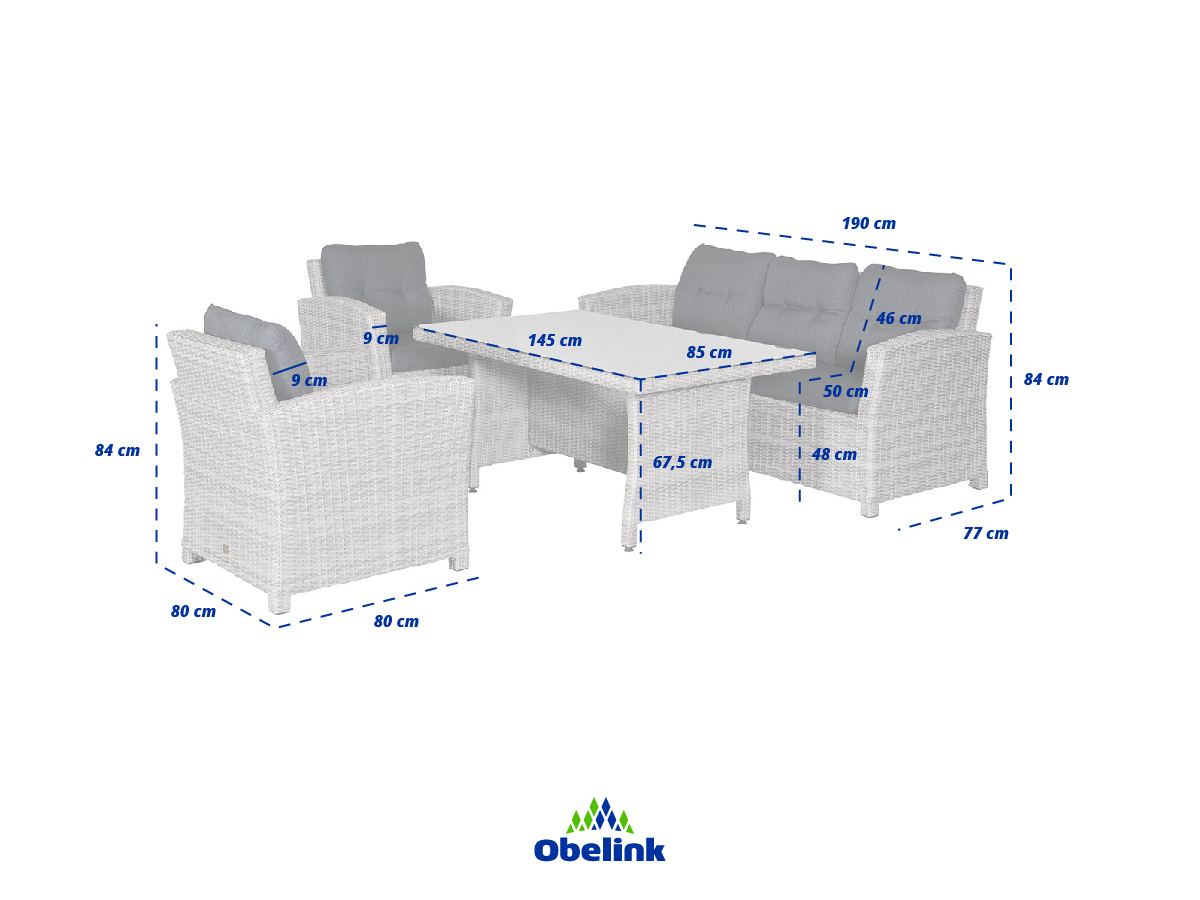 Outdoor Feelings Costa Rica 4-delige loungeset