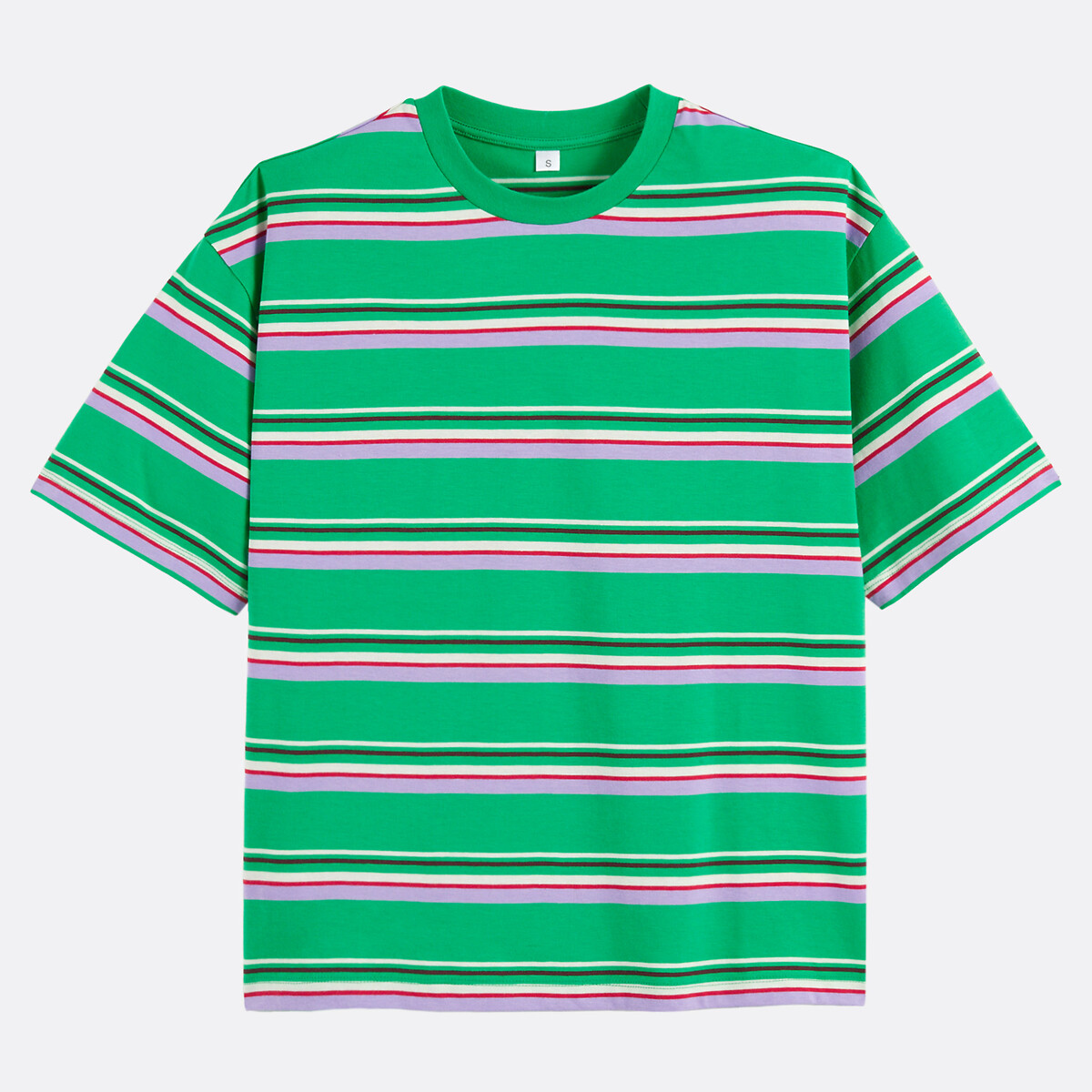 COLEÇÃO LA REDOUTE<br>Camiseta listrada com gola redonda e mangas curtas
