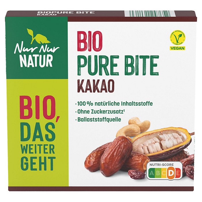 NUR NUR NATUR Bio-Pure Bite 3er-Pack 150 g, Kakao