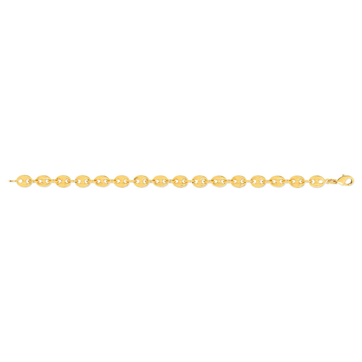 Bracelet plaqué or maille grain de café 21 cm