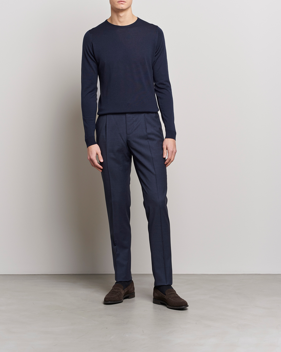 John Smedley Lundy Extra Fine Merino Crew Neck Midnight