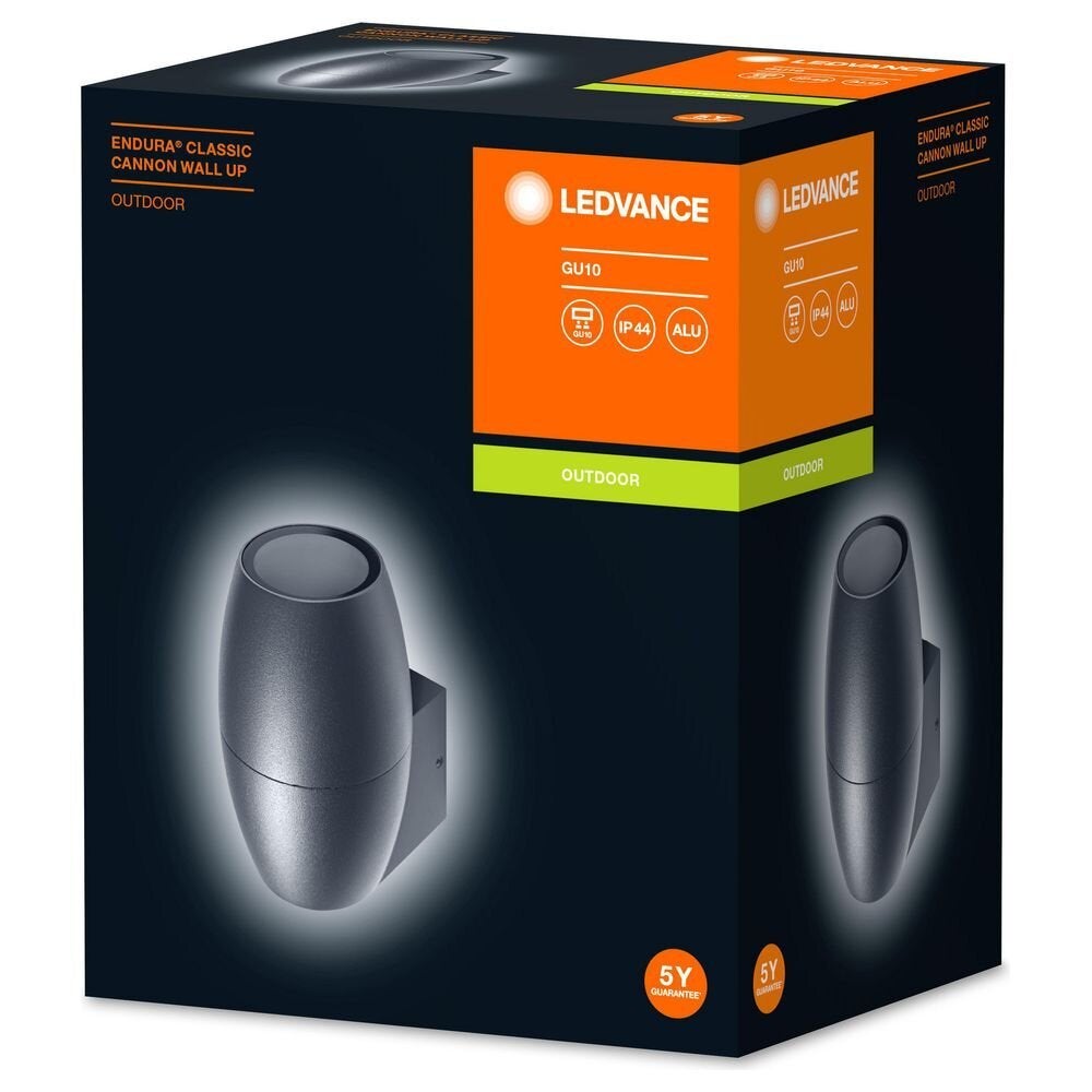 Endura Classic wandlamp in donkergrijs GU10 1-lichts IP44