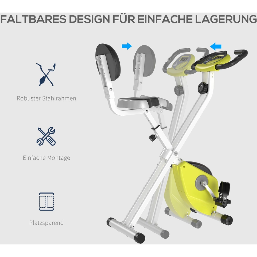 HOMCOM Fahrradtrainer mit Magnetwiderstand gelbweiß