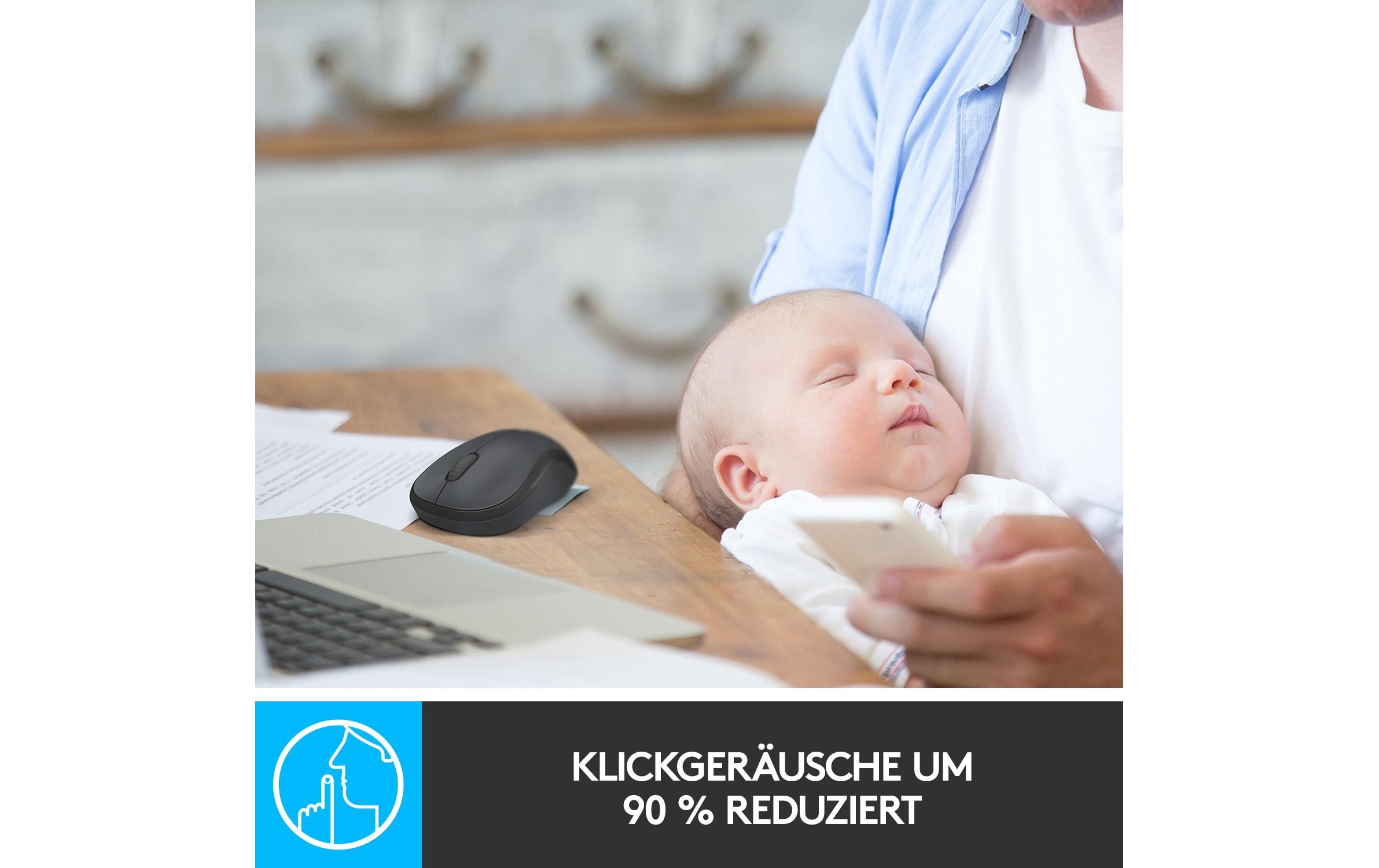 Maus M220 Silent , kabellosGeräuscharme USB-Funkmaus für Links- & Rechtshänder