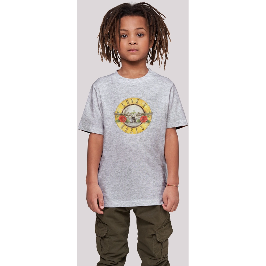 F4NT4STIC T-Shirt Guns 'n' Roses Band Vintage Classic Logo (Distressed) Black heather grey