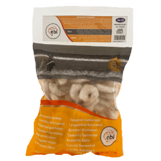 Ebi Bevroren Litopenaeus Vannamei PD Garnalen 16/20 750g
