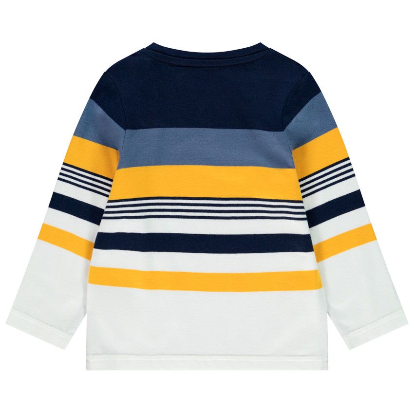 T-shirt manches longues rayé pour bébé garçon - Ecru