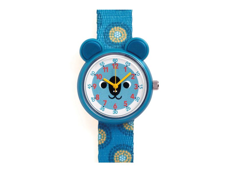 DJECO Armbanduhr Koala Blau/Gelb Elegante Quarzuhr für Kinder