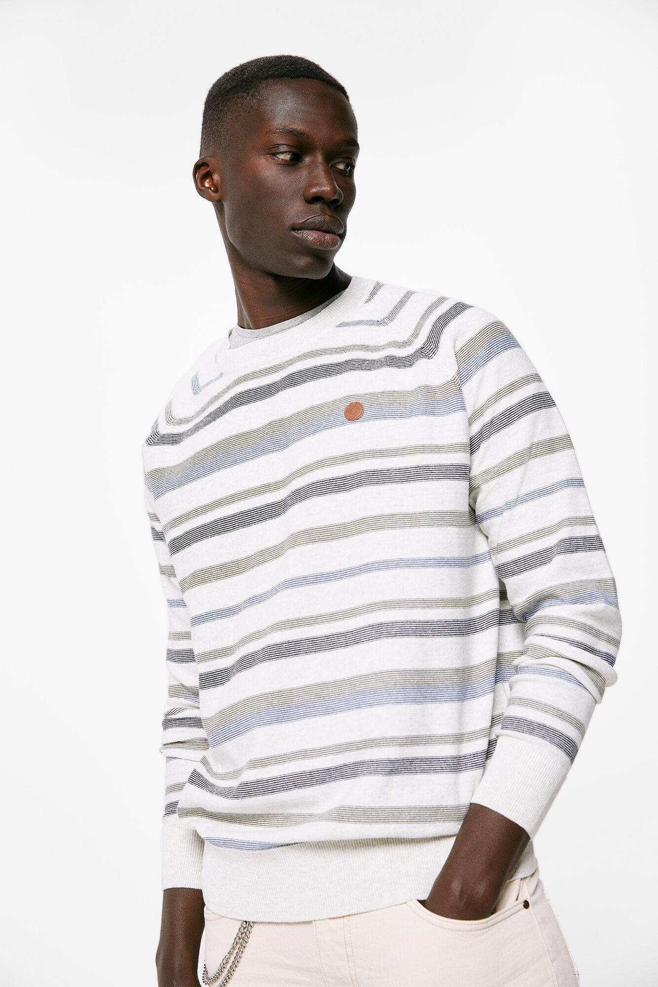 Camisa Microstripe - cinza claro