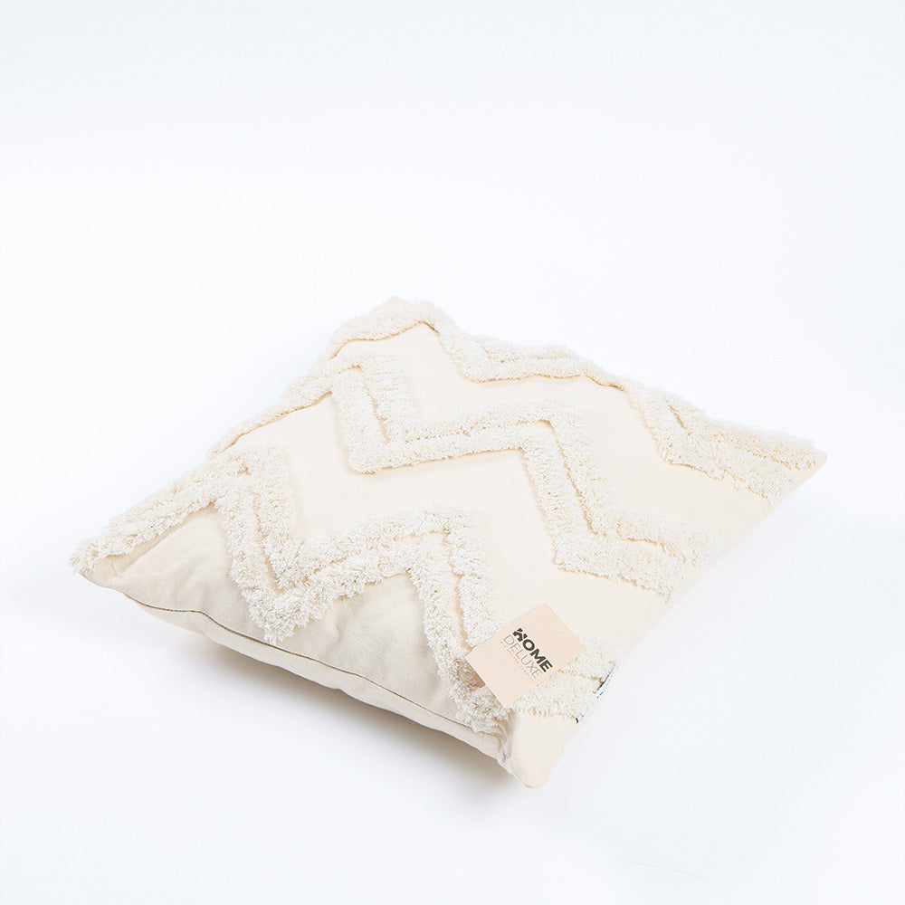 HOME DELUXE Kussenovertrek JARA met kussenvulling - 50 x 50 cm - CrÃ¨me