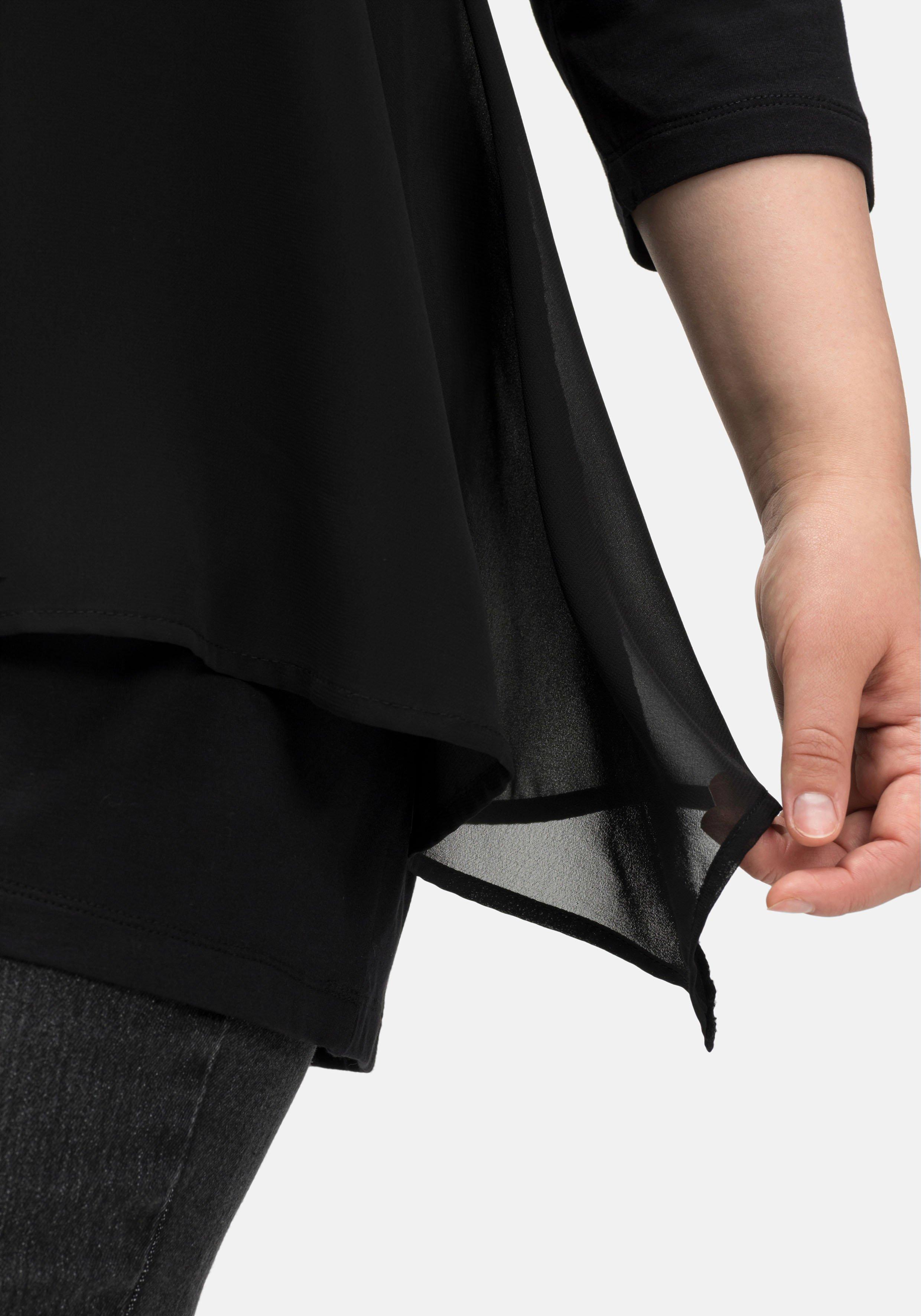 Blusenshirt mit Chiffon, doppellagig