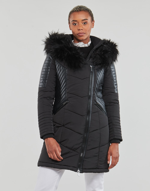 Only - ONLNEWLINETTE FUR HOOD COAT OTW - Noir