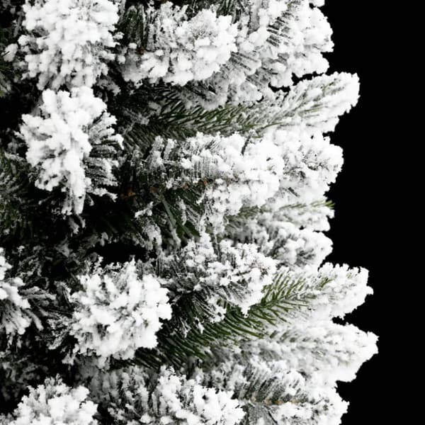 vidaXL Slankt kunstig juletre med flokket snø 210 cm PVC og PE