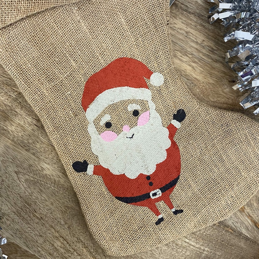 Botte en jute père noel