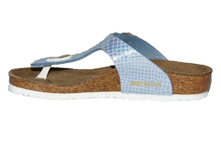 Birkenstock gizeh-breed Shiny Snake Sky