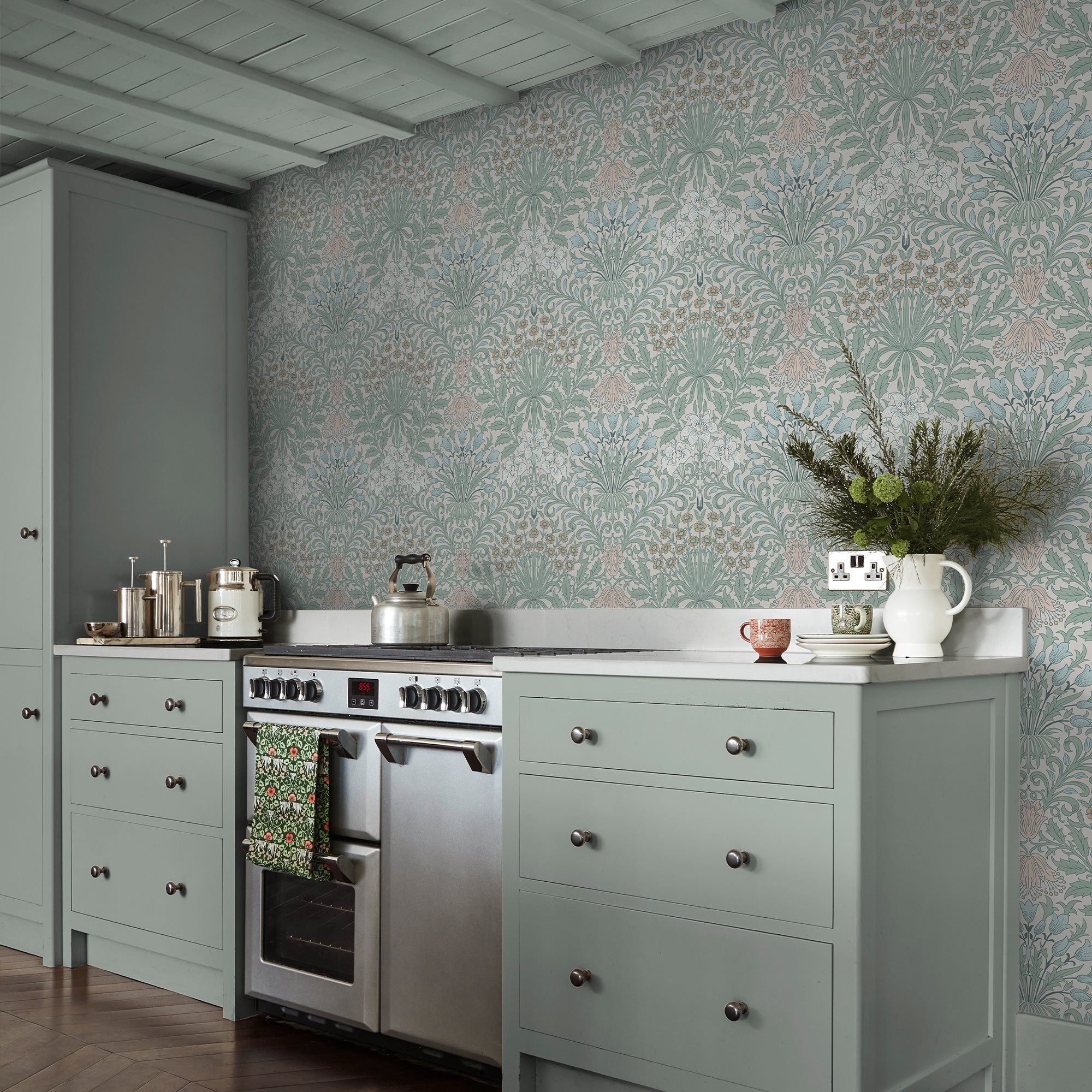 William Morris at Home Vliesbehang - Garden Cottage Blues - 1000x52