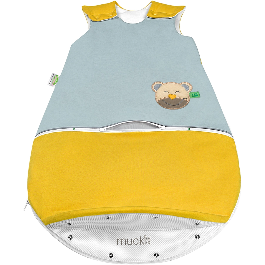 Odenwälder Jersey-Schlafsack mucki AIR color-blocking mustard