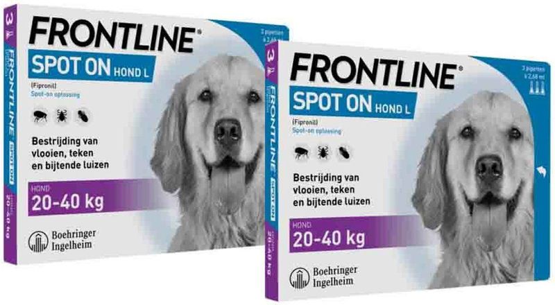 Frontline - Spot On Anti Vlooien en Teken Druppels Hond - 3 Pipetten