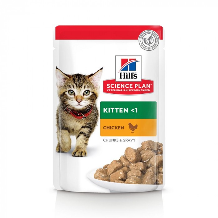 HILL'S Science Plan Kitten en Bouchées au Poulet & à la Dinde – Pâtée pour chaton