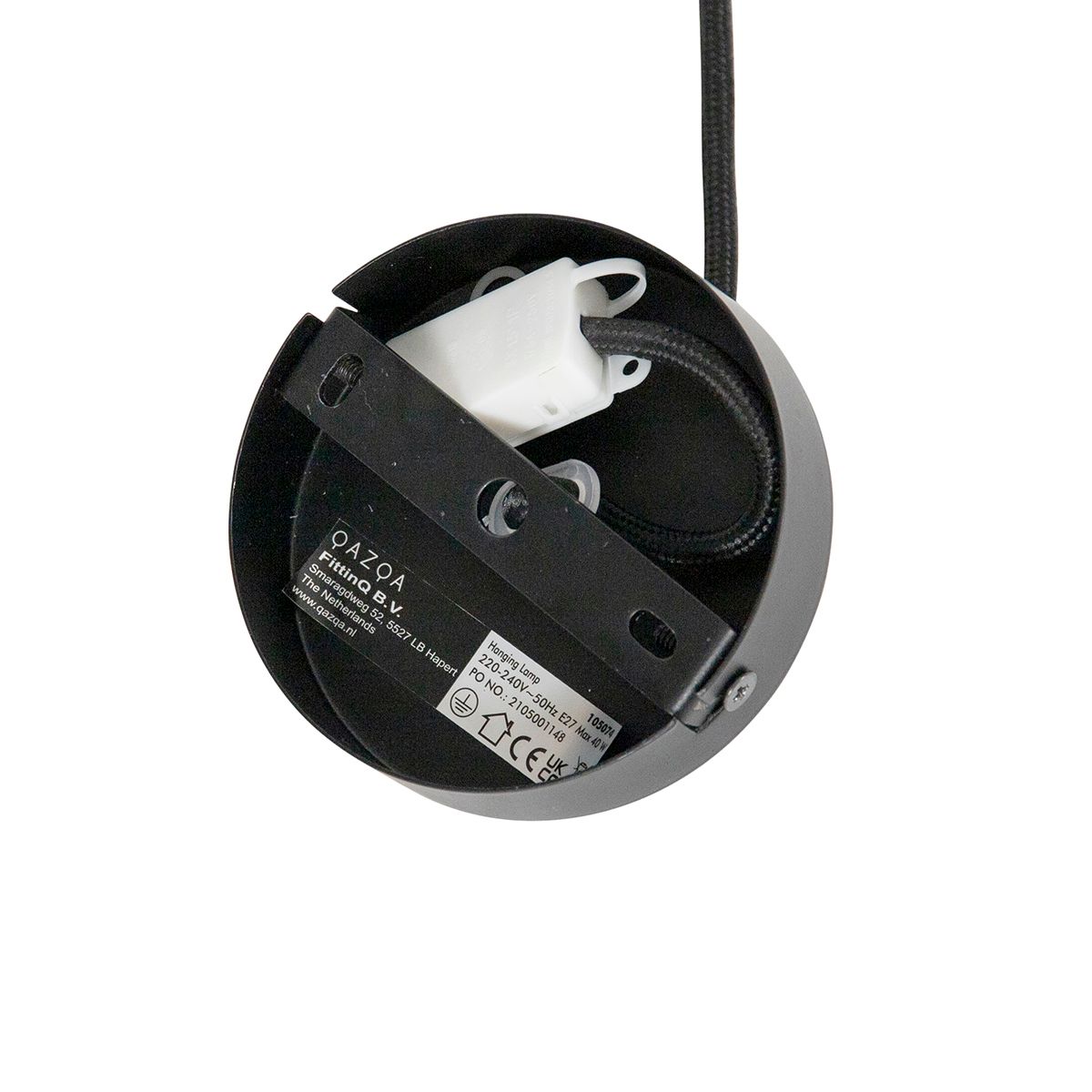 Oosterse hanglamp bamboe met zwart 60 cm - Evalin