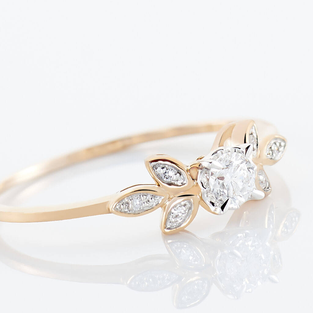Bague Solitaire Alicea Or Rose Diamant