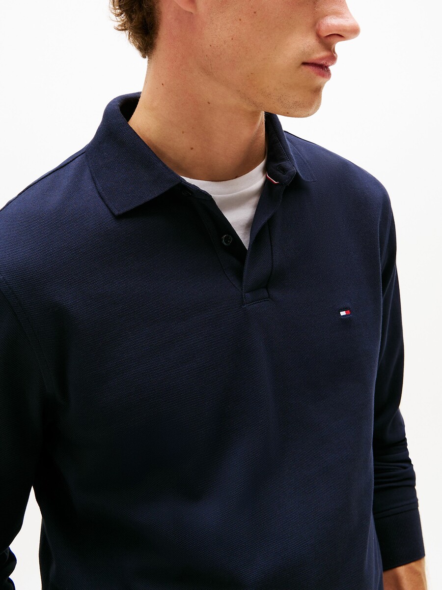 TOMMY HILFIGER<br>Camisa polo reta de manga comprida, malha piqué 1985