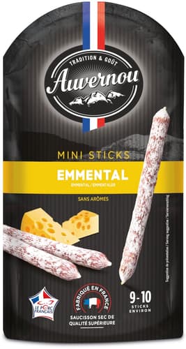 Auvernou Mini Stick Salami mit Emmentaler Käse