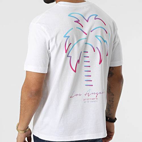 Tee Shirt Oversize Large Vice City Los Angeles Blanc